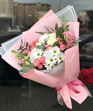 Букет цветов из:  Розы, Лизиантусы и Хризантемы в Большое Алексеевское